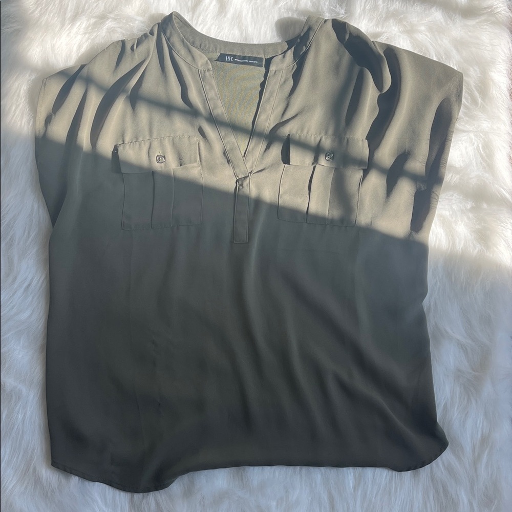 INC International Concepts Khaki Blouse